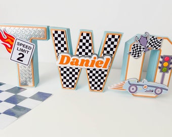 Race Car Birthday 3D Letters 2nd Birthday. Ideal to for a car birthday, race car birthday, car celebration.