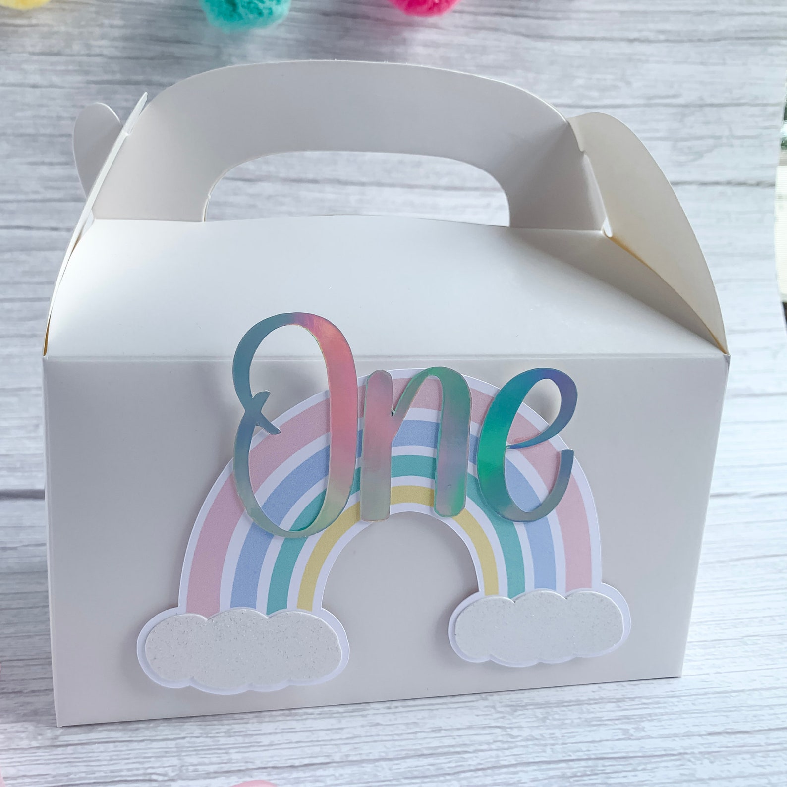 Rainbow Gable Box With Pastel Colors Rainbow With Bow. Great Etsy