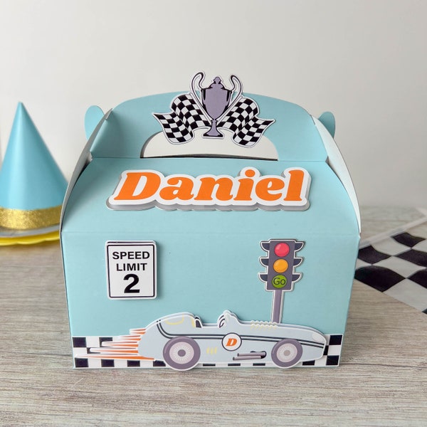 Race Car Favor Box. Great car favor box for your next birthday, second birthday, race car birthday favor, car theme birthday. Get it today!