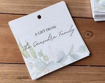 Family Gift Tags. Greenery Watercolor. Personalized gift tags great for family gifts, Wedding tags, Birthday gifts. PHYSICAL PRODUCT!