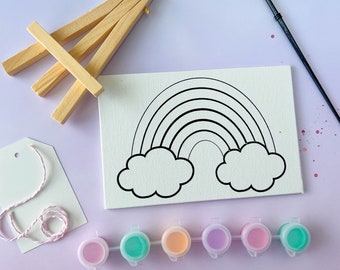 Rainbow Paint Favor with Pastel Paint Colors. Rainbow favor is great for a Rainbow Birthday, Rainbow first birthday, rainbow pastel colors.