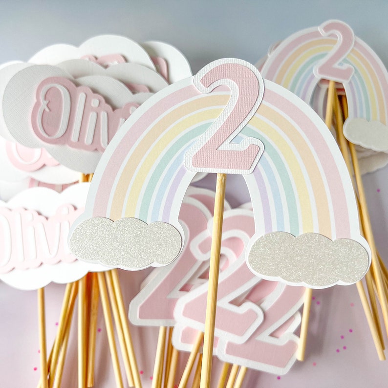 Rainbow Centerpieces.Sweetest decoration for a rainbow first birthday, baby shower, rainbow birthday, daisies birthday. Get them today image 1