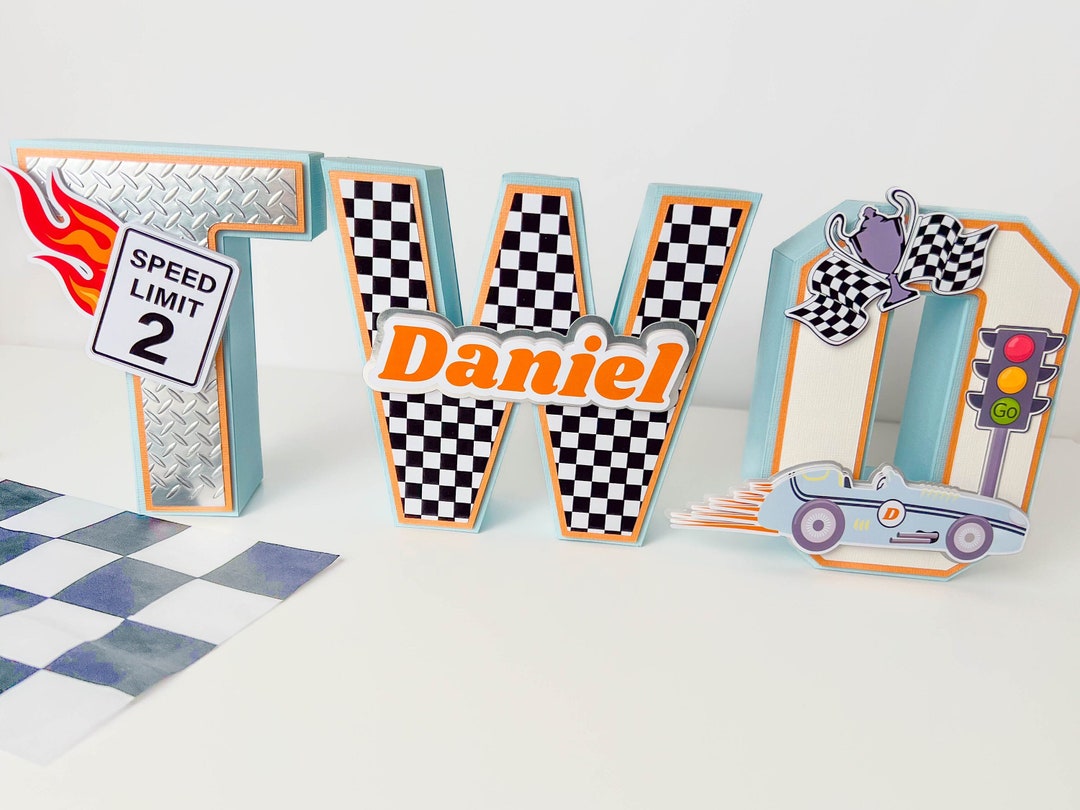 Race Car Birthday 3D Letters 2nd Birthday. Ideal to for a Car Birthday ...