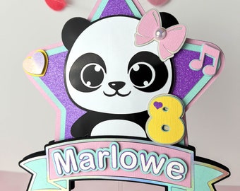 Panda Cake Topper. Cutest panda cake topper, kawaii panda cake topper, cute panda, kawaii cute panda, panda birthday, panda party.