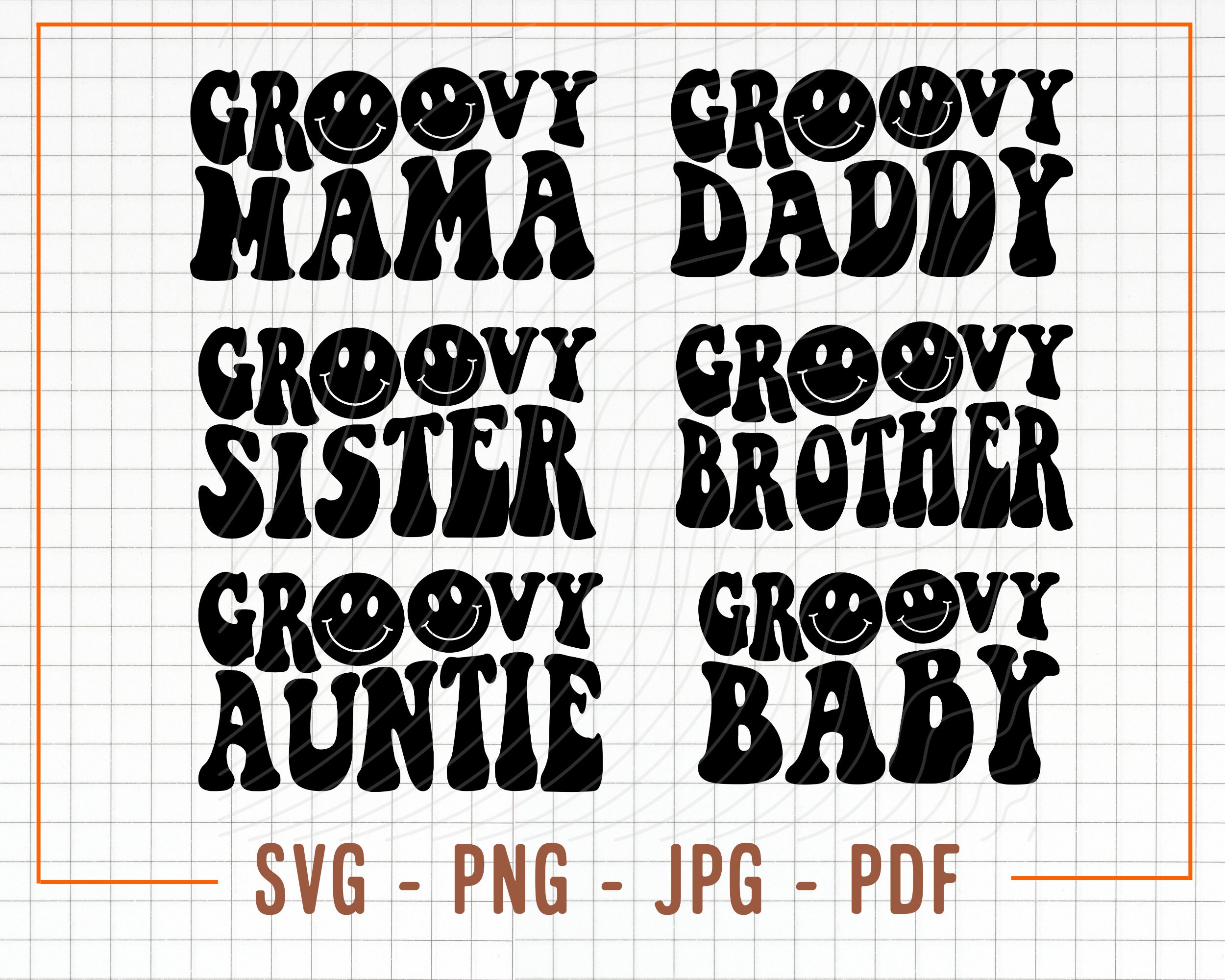 Groovy Family Groovy Svg Bundle, Groovy Family Svg, Groovy Mama Svg, Groovy Daddy Svg ...