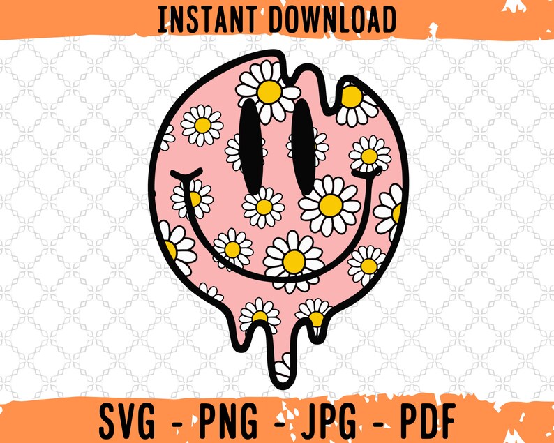 Pink Smiley Face SVG Smiley Face Png Retro PNG Retro Svg Etsy Australia