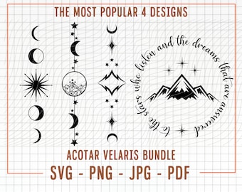 Acotar Velaris SVG Bundle, Most Popular 4 Acotar Velaris Design, Sarah J Maas Svg,  Acotar Velaris Designs, Feyre&#39;s Tattoo svg, Rhysand svg