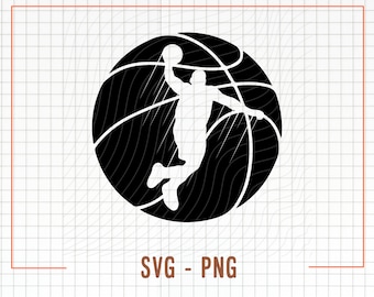 Jugador de baloncesto Svg, Baloncesto Svg, Archivos vectoriales Svg para silueta, Cricut, Sublimación Png, Jugador de baloncesto Png