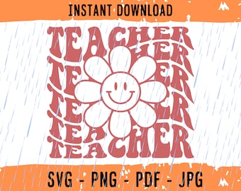 Teacher svg, Smiling Daisy Face svg, Educator svg, Back to School svg, Teaching svg, Silhouette svg, Cricut Svg, Teacher svg for cricut