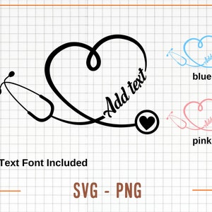 Estetoscópio de coração SVG e PNG, Estetoscópio de coração SVG, Doutor Svg, Enfermeiro Svg, Estetoscópio Clipart Vector Svg, Estetoscópio Cricut Svg