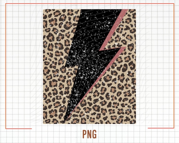 Leopard Lightning Bolt Png, Leopard Lightning Png, Lightning Png, Cheetah Print Png, Gift for Her, Bolt Png, Trendy Png, Digital Download