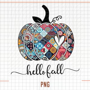 Pumpkin Png, Hello Fall Pumpkin Boho Png Sublimation Download, Retro Fall Png, Love Fall PNG, Pumpkin png, Fall Sublimate Design, Fall shirt