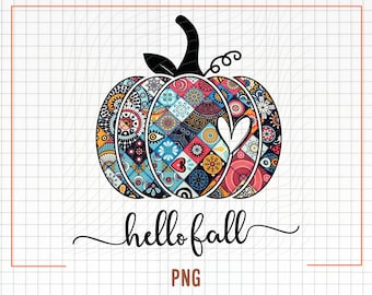 Pumpkin Png, Hello Fall Pumpkin Boho Png Sublimation Download, Retro Fall Png, Love Fall PNG, Pumpkin png, Fall Sublimate Design, Fall shirt
