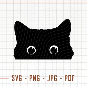 Süßes spähende Katze, Png,, lustiges Kätzchen, Katze, Haustier, lustiges Gesicht, druckbare Png, Katze Laser geschnitten Datei Cricut, Shirt, Shirt, Illustration