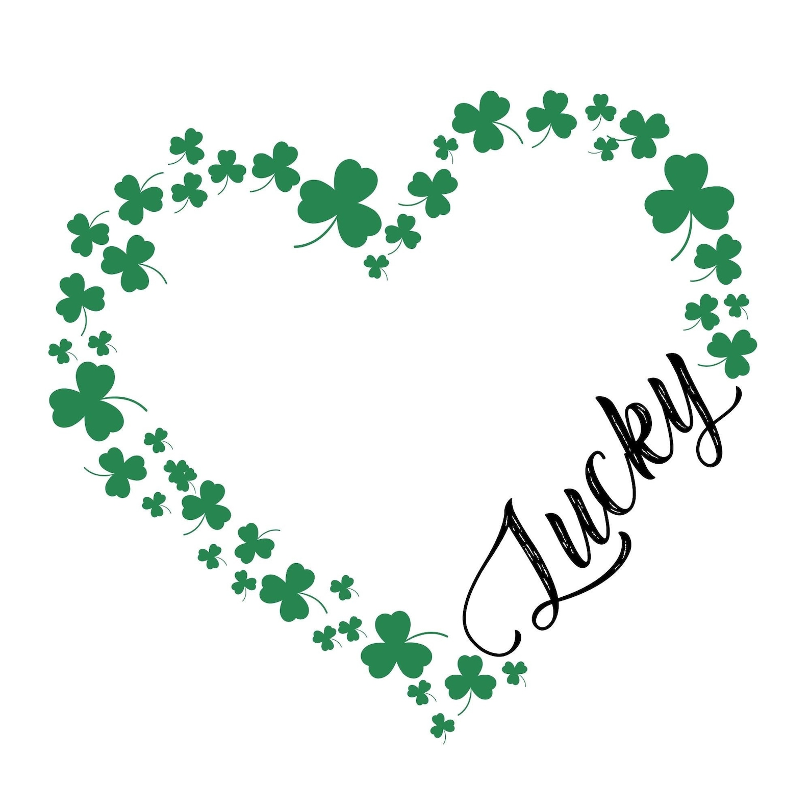 Heart Shamrock Svg Love Clover With Lucky Svg Shamrock Cut Etsy