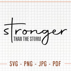 Más fuerte que la tormenta Svg, Png, Svg motivacional, Svg inspirador, Svg de citas inspiradoras, Archivo de corte Cricut, Svg de cita positiva