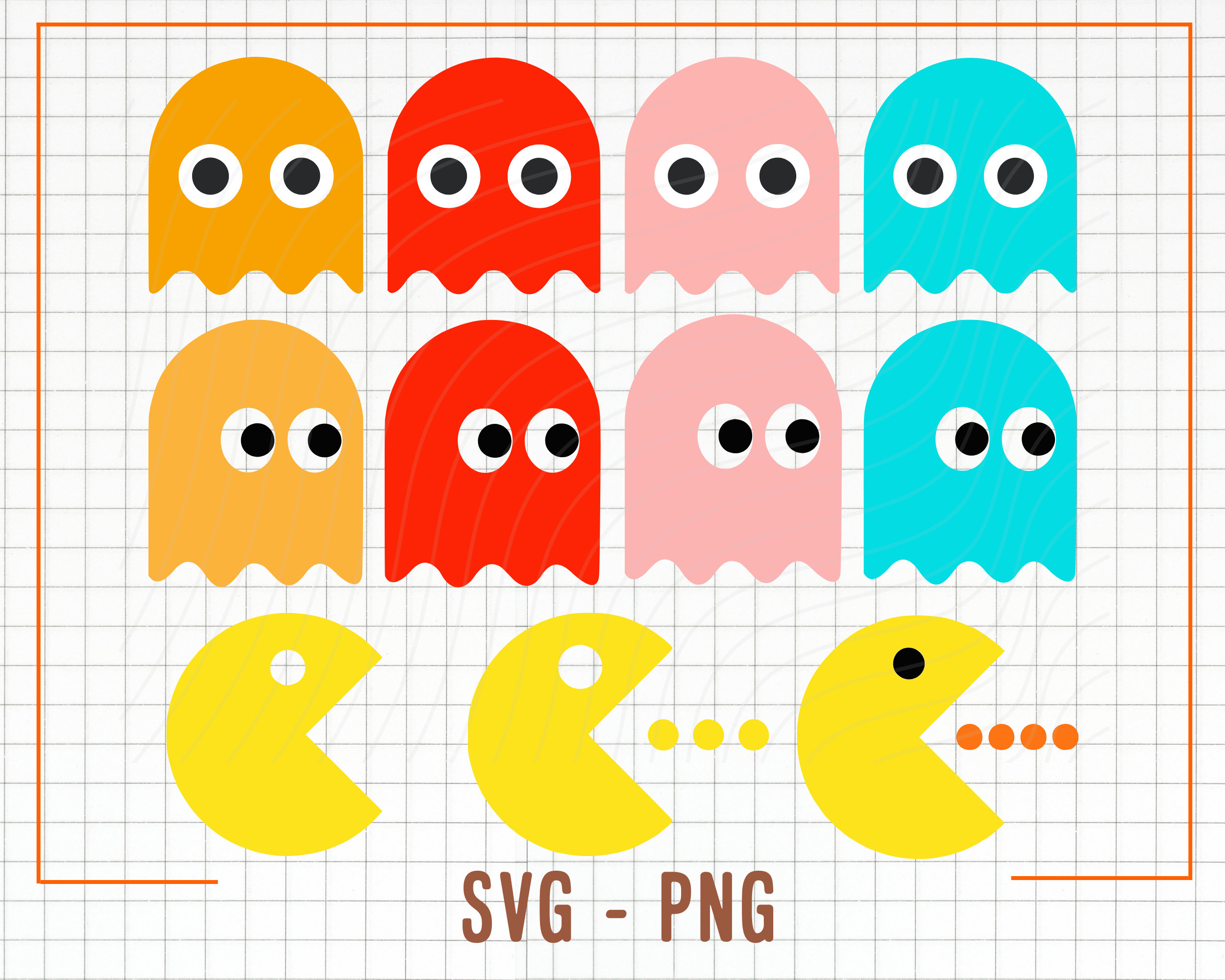 Pacman Clip Art Etsy Singapore