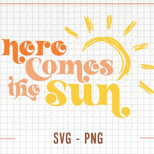 Hier komt de zon Svg, Sunshine Svg, Sun Svg, Sun Rays Svg, Hallo zomer Svg, zomer Svg, Hallo Svg, digitale download, strand Svg