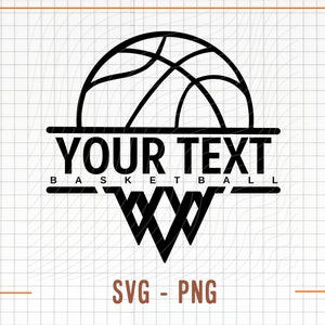 Basketbal Svg, Net Svg, teamlogo, Cricut-bestanden, silhouetbestanden, gesneden SVG-bestanden, PNG-sublimatie