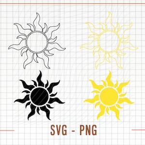 Sun SVG, Sun Cut File, Sun Clipart, Sunshine Svg, Summer Svg, Digital Download, Sun Cricut File, Silhouette Svg