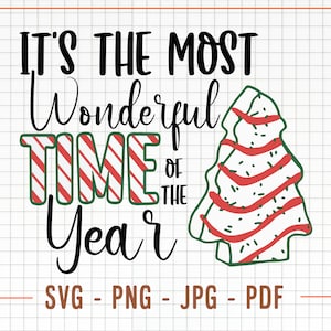 Es la época más maravillosa del año Pastel de árbol de Navidad SVG, PNG, JPG, Árbol de Navidad Svg, Diseño de pastel de Navidad, Pastel de Navidad Svg