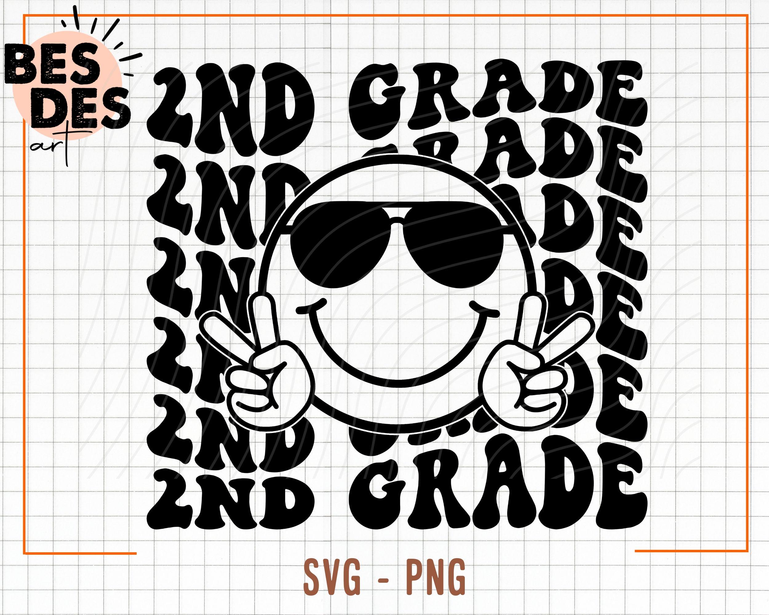 Grade 2 Vector Second Grade SVG, PNG, Second Grade Png, 2nd Grade Vibes Svg, Groovy ...