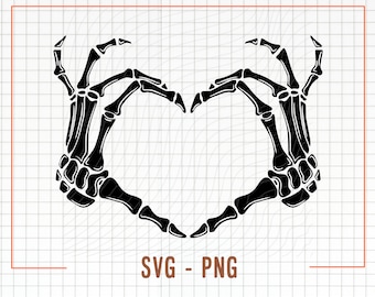 Skeleton Heart Hand Sign Svg, Skeleton Hands Svg, Skeleton Svg Cut File, Skeleton Love Svg, Halloween Cut File, Skeleton Hand Heart Sign Svg