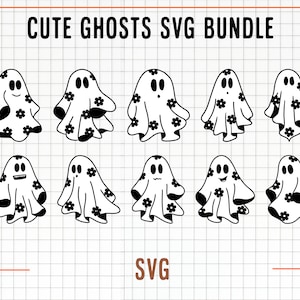 10 Cute Ghost Bundle Svg, Ghost Cut File, Spooky Season Svg, Floral Ghost Svg, Cute Ghost Clipart, Boo Svg, Ghost Cricut Svg, Floral Ghost