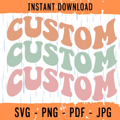 Custom Wavy Stacked SVG Personalized Customized Retro Wavy - Etsy Australia