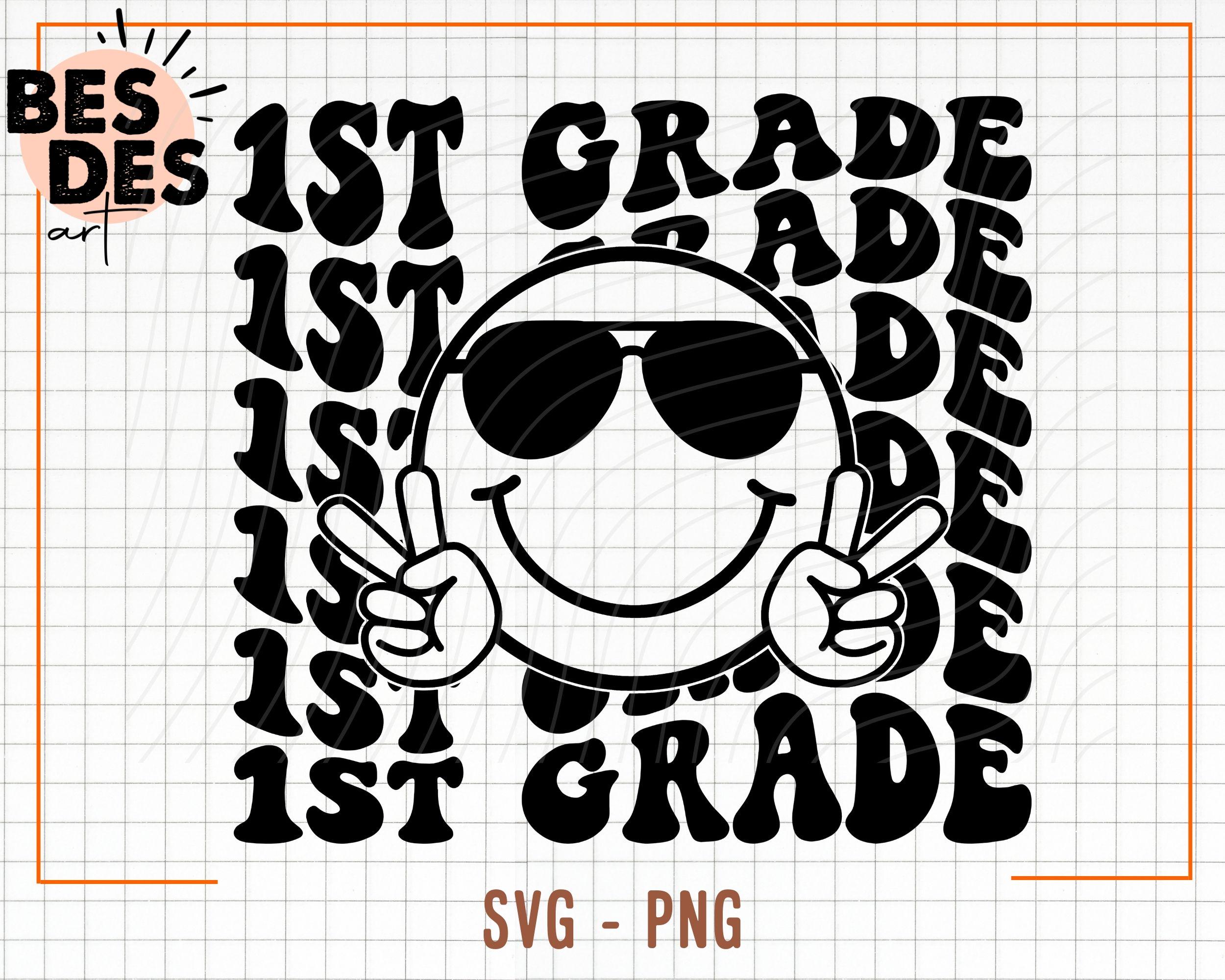 First Grade SVG, PNG, First Grade Png, 1st Grade Vibes Svg, Groovy First Grade, Teacher Svg, Back To School Svg, School Kids Shirt Design