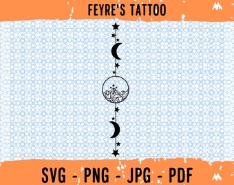 Feyre&#39;s Tattoo svg, Sarah J Maas png, Acotar svg file, Bookish svg, velaris png file, Feyre svg, Rhysand svg, acotar velaris cute file