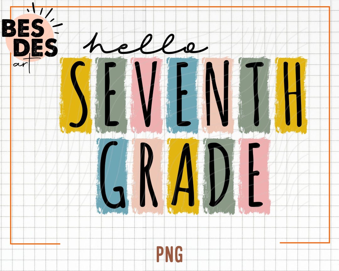 Seventh Grade Teacher PNG, Retro Colors Seventh Grade Png, Back to ...