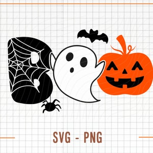 Boo SVG, Spooky Svg, Pumpkin Svg, Halloween SVG, Ghost SVG, Spider Web Svg, Bat Svg, Png, Svg File for Cricut, Sublimation Designs Downloads