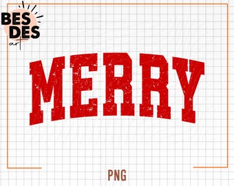 Merry Christmas Png, Retro Christmas Png, Merry Varsity Sublimation Design Downloads, Christmas Shirt Design, Digital Download