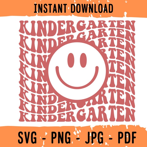 Kindergarten Smiling Face SVG, Kindergarten Cut File, Kindergarten Cricut Svg, K is for Kindergarten School Svg, Hello Kindergarten Svg