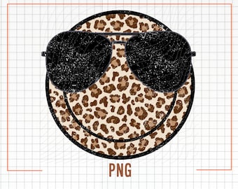 Distressed Smile Beach Vibes Png, Summer Png, Aviator Sunglasses Leopard Smile Face Png, Sublimation Design Download, Summer Shirt Design