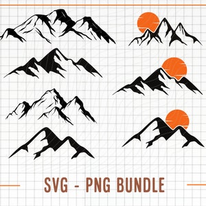 Mountains SVG Bundle, Mountains Svg Cut File, Christmas Gift Mountain Range SVG Mountains Png, Svg Clipart Files, Mountain Vector
