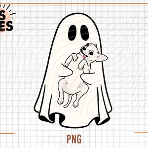 Сute Ghost and Dog Png, Ghost Png, Boo Png, Funny Halloween Png, Ghost and Cute Dog Png, Instant Download, Halloween Ghost Png, Puppy Png
