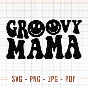 Groovy mama Svg Png, Design de camiseta Groovy Mama, Mamãe e eu Svg, Hippie Svg, Sublimação Groovy, Groovy Vibes Svg, Groovy Svg