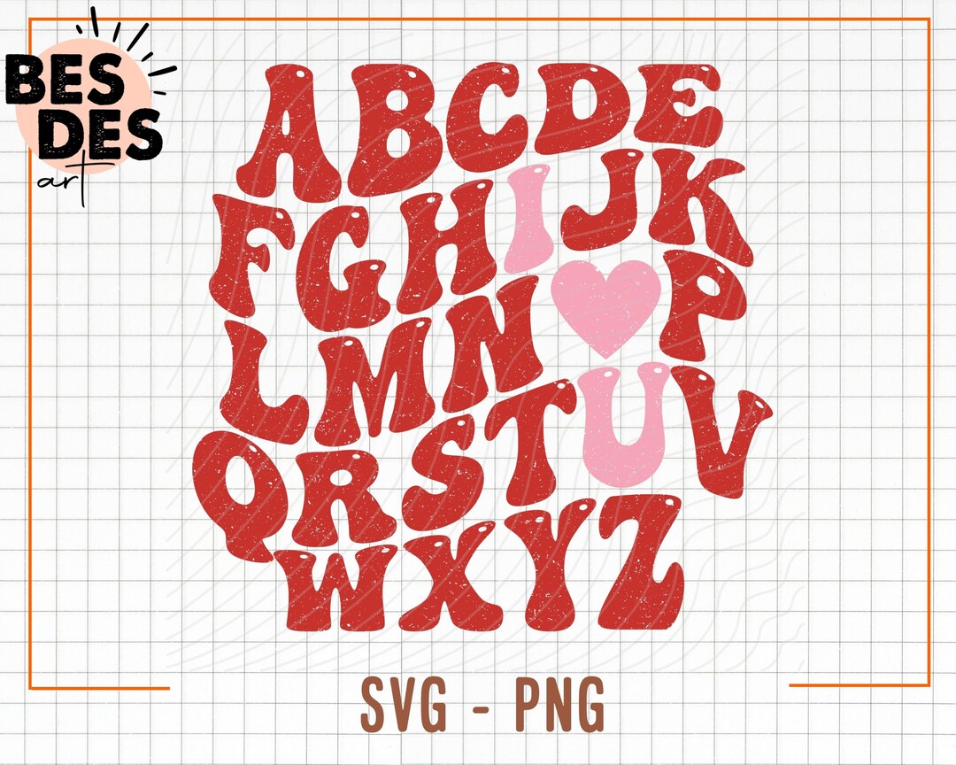 ABC I Love You Svg, Png,| Retro Valentine's Day Svg, Retro Valentine's ...