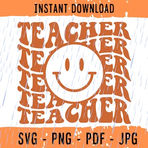 Lehrer SVG, lächelndes Gesicht svg, Erzieher svg, Back to School svg, Lehrmittel svg, Lehren svg, Silhouette svg, Cricut svg, Lehrer svg für cricut