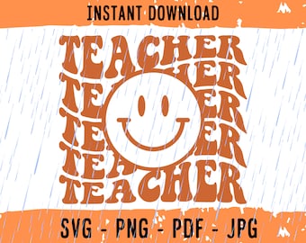 Teacher svg, Smiling Face svg, Educator svg, Back to School svg, Teaching svg, Teach svg, Silhouette svg, Cricut Svg, teacher svg for cricut