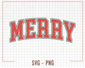Merry Christmas Svg and Png, Retro Christmas Svg, Merry Varsity Sublimation Design Downloads, Christmas Shirt Design, Digital Download