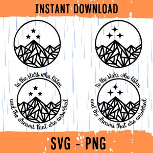 Acotar Velaris embleem SVG PNG gesneden bestanden bundel, to the Stars Svg, Feyre Svg, Sarah J Maas PNG, schoolse Svg, Acotar Velaris Cricut Svg-bestand