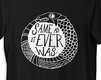Ouroboros Grafik-T-Shirt, dunkle Volkskunst, Zitat der sprechenden Köpfe