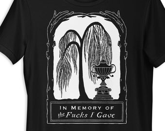 Vintage Gothic T-Shirt, In Erinnerung an, Gruseliger Friedhof Kunst