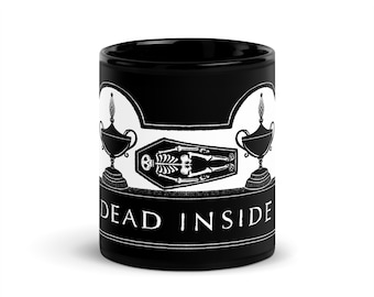 Dead Inside Skeleton Kaffeetasse, dunkle viktorianische Funeral Art