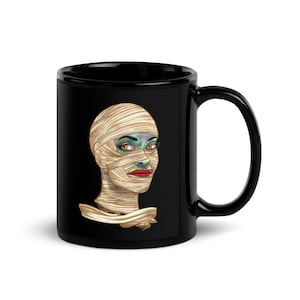 Yummy Mummy Goth Mom Mug, New Mom Gift, Classic Horror Movie Monster Mug, Creepy Coffee Mug, Retro Vibes B Movie Monster Mug