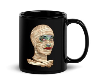 Retro Horror Mummy Mom Kaffeetasse, gruselige Monster Grafik