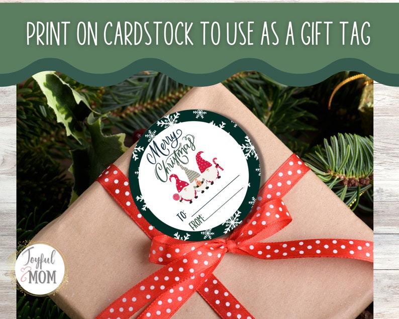 Gnome Christmas Gift Tags Printable | Holiday Gift Tags | Printable ...